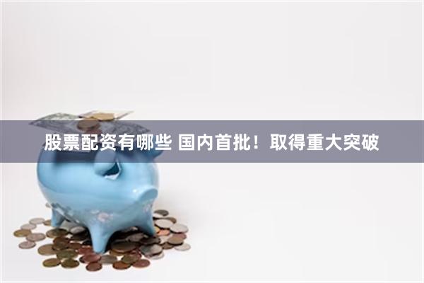 股票配资有哪些 国内首批！取得重大突破